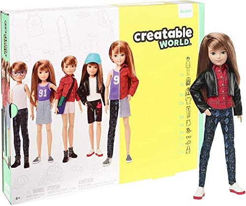 Mattel Creatable World Deluxe Character Kit Customizable Doll Black Straight Hair