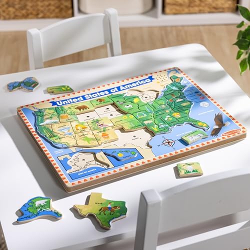 Melissa & Doug Melissa Doug USA Map Sound Puzzle - Wooden Puzzle With Sound Effects 40 pcs