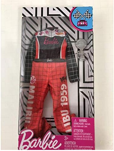 Barbie Clothes - Career Outfit Doll Racecar Driver Jumpsuit with Trophy Multi