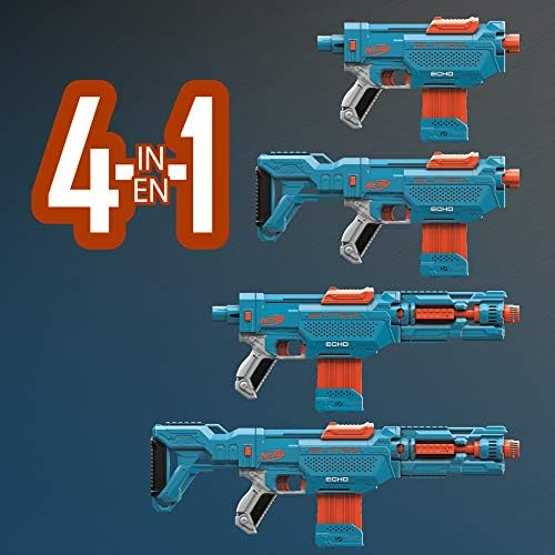 Nerf Elite 2.0 Echo CS-10 Blaster - 24 Official Darts 10-Dart Clip Removable Stock and