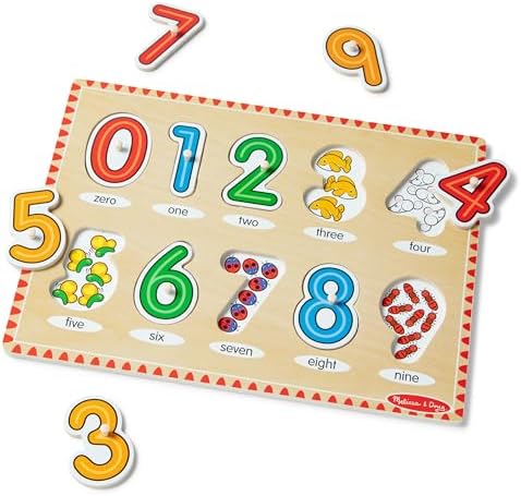 Melissa & Doug Melissa Doug Wooden Lift See Peg Puzzle