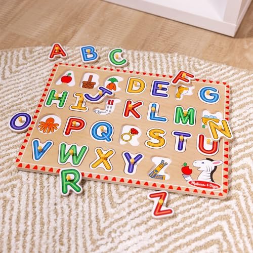 Melissa & Doug Melissa Doug Lift See Alphabet Wooden Peg Puzzle