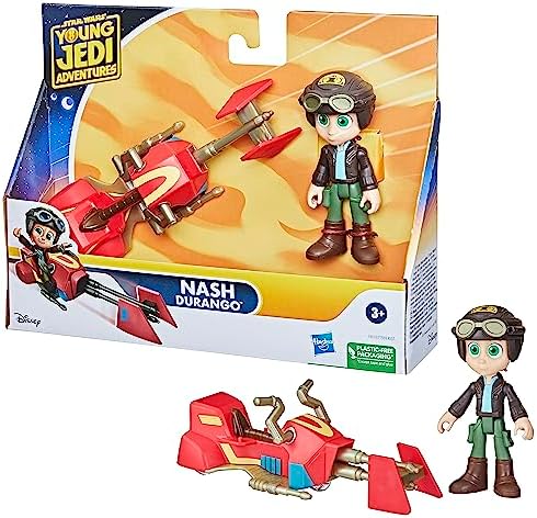 Hasbro Star Wars Young Jedi Adventures Nash Durango Figure Speeder Bike 4-Inch Scale Action Figures Vehicle