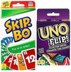 Mattel Uno Flip and Skip Bo 2-Pack Combo Card Game