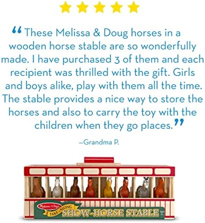 Melissa & Doug Melissa Doug Take-Along Show-Horse Stable With Wooden Stable Box and 8 Toy