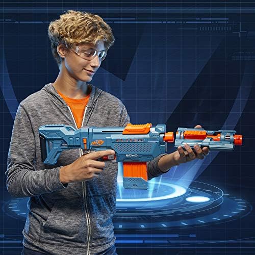 Nerf Elite 2.0 Echo CS-10 Blaster - 24 Official Darts 10-Dart Clip Removable Stock and