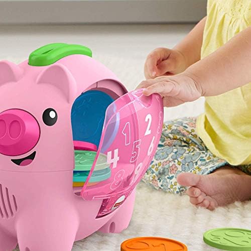 Fisher-Price Baby Musical Toy Laugh Learn Count Rumble Piggy Bank with Songs Motion for