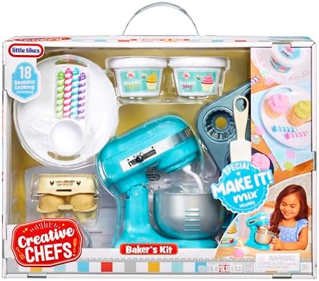 Little Tikes Creative Chefs Baker's Kit with Make-It Mix Play Sand 18 Realistic Boys