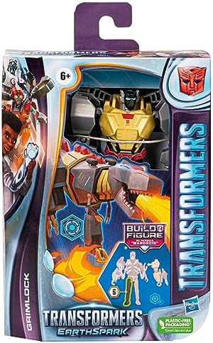 Transformers EarthSpark Deluxe Class Grimlock Action Figure 5-Inch Robot for