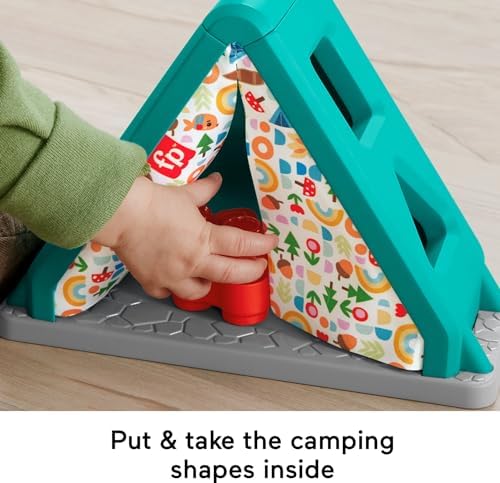 Fisher-Price Baby Developmental Toy S'More Shapes Camping Tent Block Sorting Activity for