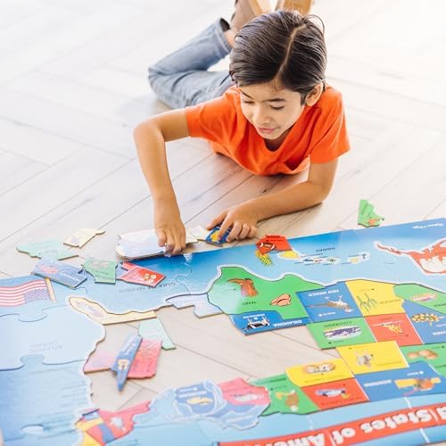 Melissa & Doug Melissa Doug USA Map Floor Puzzle - 51 Pieces 2 x 3 feet - FSC Certified