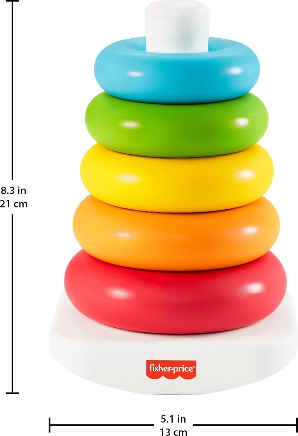 Fisher-Price Baby Stacking Toy Rock-A-Stack Rings with Roly-Poly Base for Ages 6 Months
