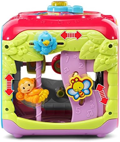 VTech Sort and Discover Activity Cube Frustration Free Packaging Pink