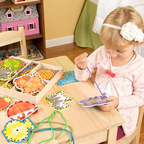 Melissa & Doug Melissa Doug Alphabet Wooden Lacing Cards With Double-Sided Panels and