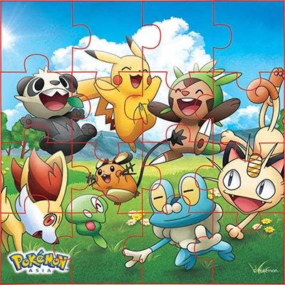 Pokemon Style Characters Jigsaw Puzzle Pack of 6 Total 96 Pieces Assortment 1