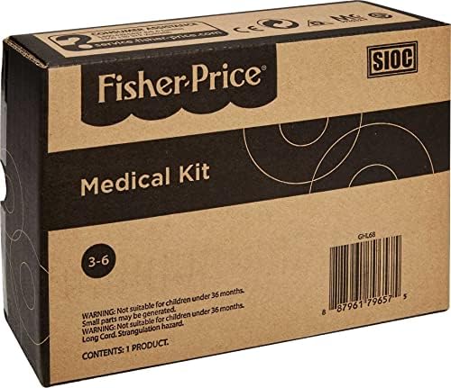 Fisher-Price Preschool Pretend Play Medical Kit 7-Piece Doctor Bag for Ages Years