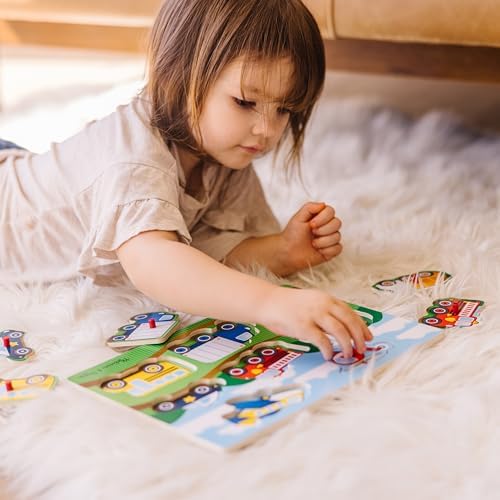 Melissa & Doug Melissa Doug Vehicles Wooden Peg Puzzle 8 pcs