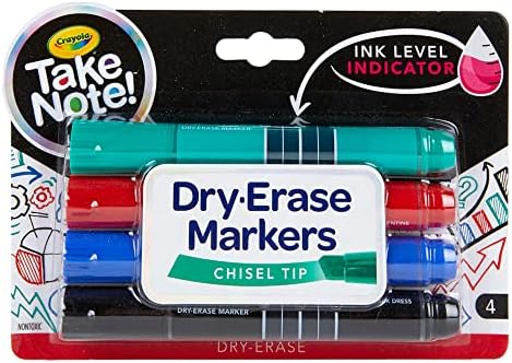 Crayola Take Note Chisel Tip Dry Erase Markers At Home Activities Broad Line Multicolor 4