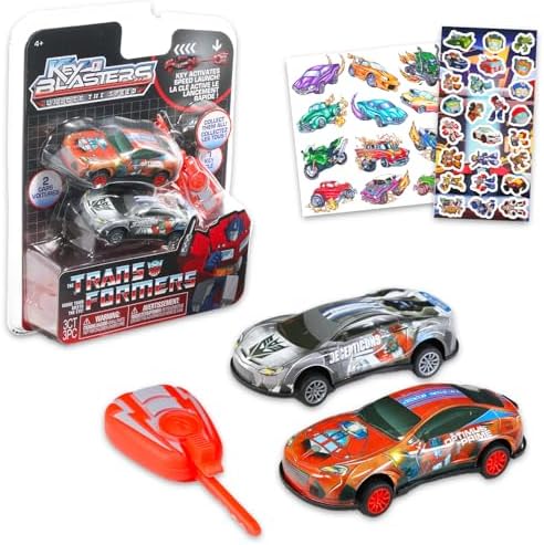 Transformers Toy Race Car Set - 2 Transformers Key Blaster Toy Racecars Plus More for