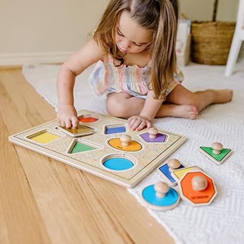 Melissa & Doug Melissa Doug Deluxe Jumbo Knob Wooden Puzzle - Geometric Shapes 8 pcs