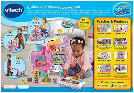 VTech 4-in-1 Letter Learning Train Frustration Free Packaging Red