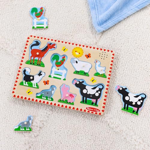 Melissa & Doug Melissa Doug Farm Theme Sound Puzzle Free Scratch Art Mini-Pad Bundle 07269