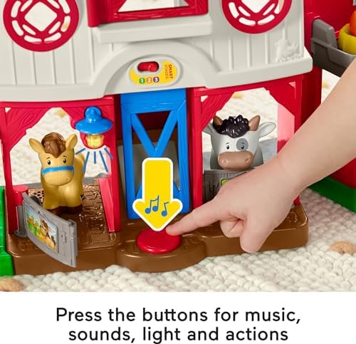 Fisher-Price Little People Toddler Farm Animal Friends 8-Piece Figure Set for Pretend