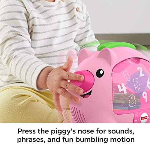 Fisher-Price Baby Musical Toy Laugh Learn Count Rumble Piggy Bank with Songs Motion for