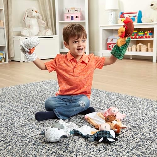 Melissa & Doug Melissa Doug Barn Buddies Hand Puppets Set of 6 Cow Sheep Horse Duck
