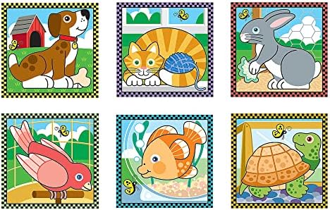 Melissa & Doug Melissa Doug Pets Wooden Cube Puzzle With Storage Tray 16 pcs