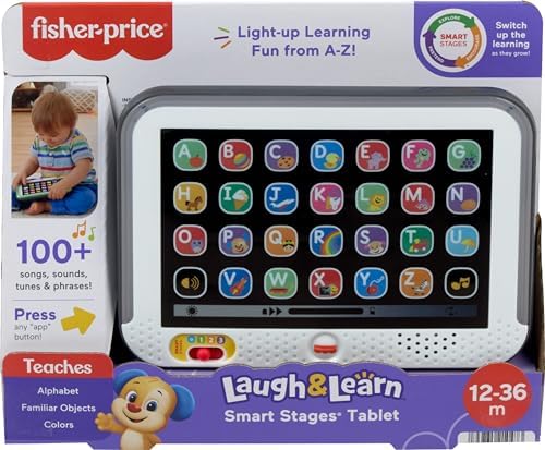 Fisher-Price Toddler Learning Toy Laugh Learn Smart Stages Tablet Pretend Computer with
