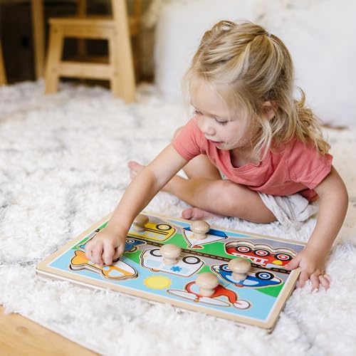 Melissa & Doug Melissa Doug Vehicles Jumbo Knob Wooden Puzzle 8 pcs