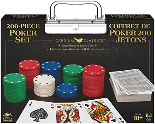 Spin Master Professional Texas Hold 'Em Poker Set Classic Game with 200 Dual-Toned Chips