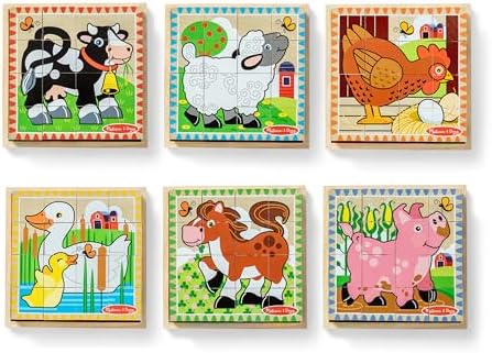 Melissa & Doug Melissa Doug Farm Wooden Cube Puzzle