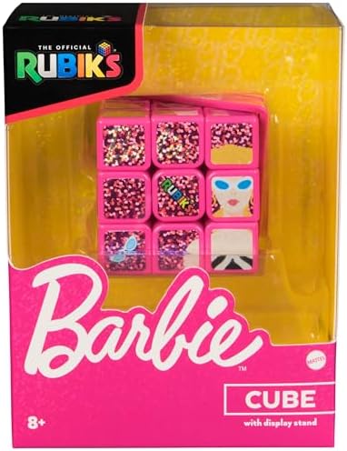 Rubik's Cube Barbie Cube Celebrating Barbie's 50th Anniversary Problem-Solving Brain Teaser Classic Color-Matching Puzzle