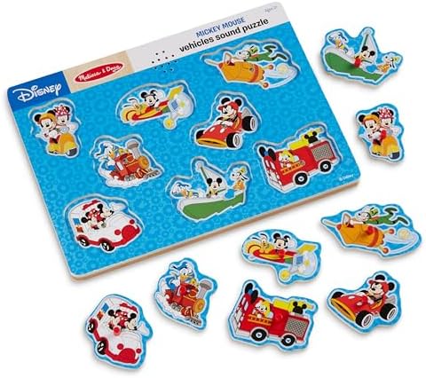 Melissa & Doug Melissa Doug Disney Mickey Mouse and Friends Vehicles Sound Puzzle