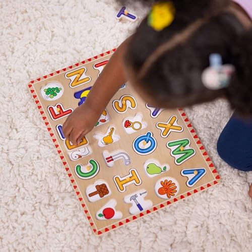 Melissa & Doug Melissa Doug Wooden Lift See Peg Puzzle