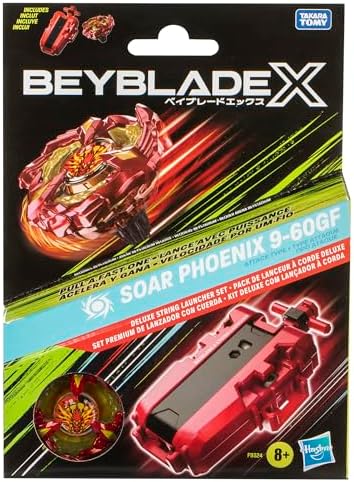 BEYBLADE X Soar Phoenix 9-60GF Deluxe String Launcher Set with Attack Type Right-Spinning