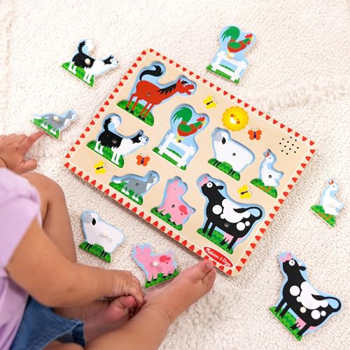 Melissa & Doug Melissa Doug Farm Theme Sound Puzzle Free Scratch Art Mini-Pad Bundle 07269