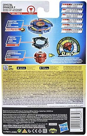 Beyblade Burst Rise Slingshock Crystal Dranzer F Starter Pack - Right-Spin Battling Top