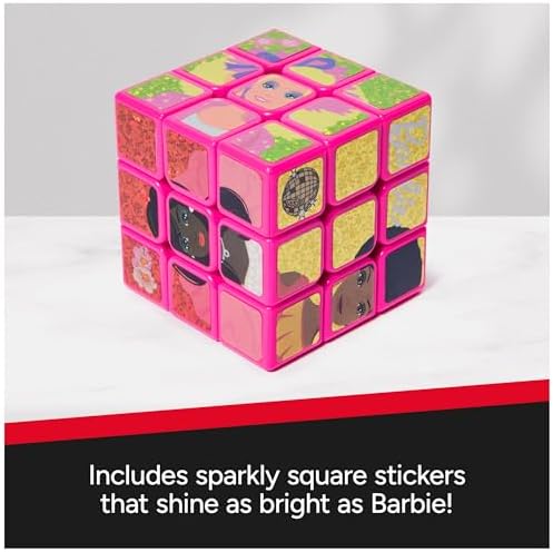 Rubik's Cube Barbie Cube Celebrating Barbie's 50th Anniversary Problem-Solving Brain Teaser Classic Color-Matching Puzzle