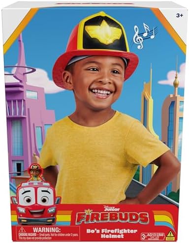 Disney Junior Firebuds Bo's Firefighter Hat with Light and Sounds Pretend Play Costume