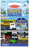 Melissa & Doug Take-Along Magnetic Jigsaw Puzzles Travel Toy Vehicles