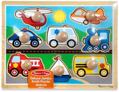 Melissa & Doug Melissa Doug Vehicles Jumbo Knob Wooden Puzzle 8 pcs