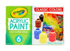 Crayola Acrylic Paint - Assorted Colors 6ct Paint Arts Crafts Supplies for Great For Art