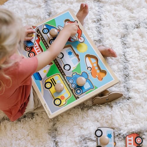 Melissa & Doug Melissa Doug Vehicles Jumbo Knob Wooden Puzzle 8 pcs
