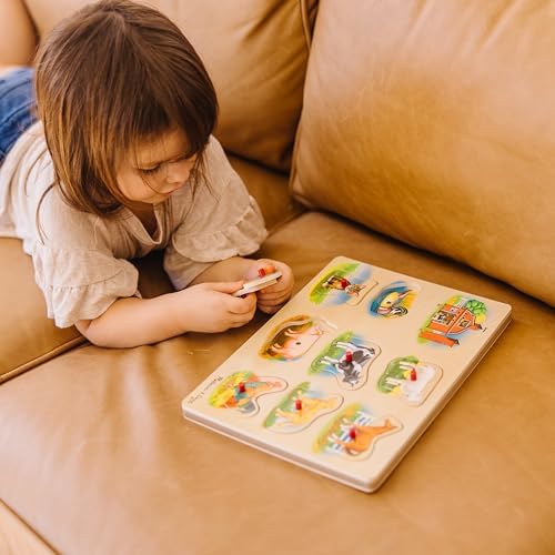 Melissa & Doug Melissa Doug Farm Sound Puzzle - Wooden Peg Puzzle With Sound Effects 9 pcs