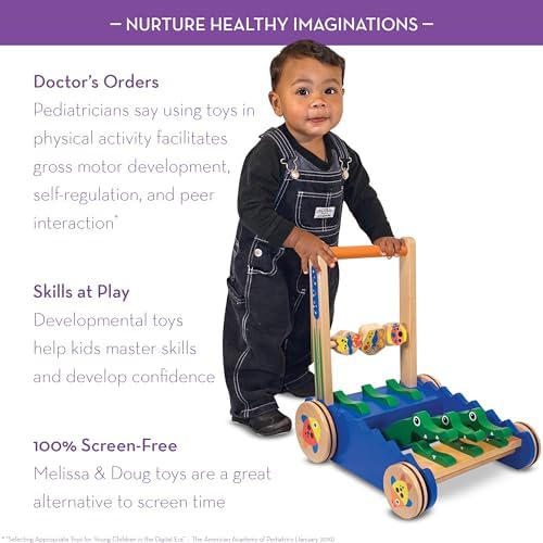 Melissa & Doug Melissa Doug Deluxe Chomp and Clack Alligator Push Toy and Activity Walker