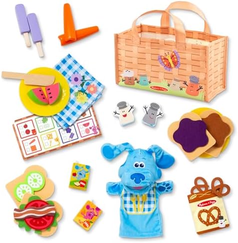 Melissa & Doug Melissa Doug Blue's Clues You Share with Blue Picnic with Hand Puppet -