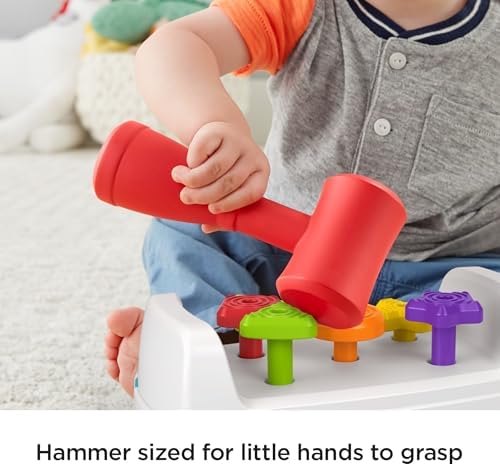 Fisher-Price Toddler Toy Tap Turn Bench Pretend Tools 2-Sided Construction Set